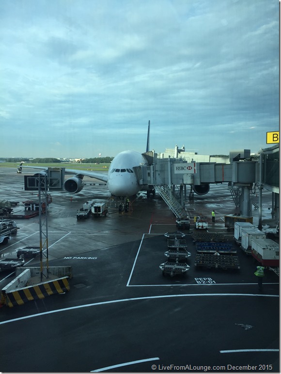 SQ A380 at Singapore Airport