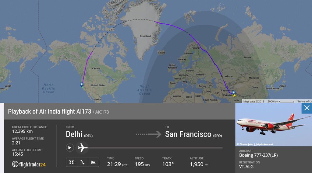 Air India to fly over the Pacific to get to San Francisco - Live from a