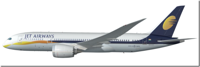 Boeing 787 in Jet Airways colors, image courtesy Boeing
