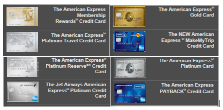 AMEX cards in India
