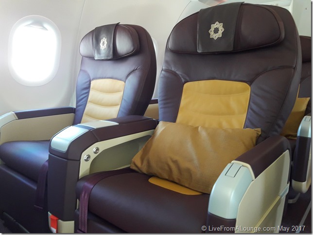 The Business Class cabin moves into Aubergine & Golden trims from the earlier Grey hues