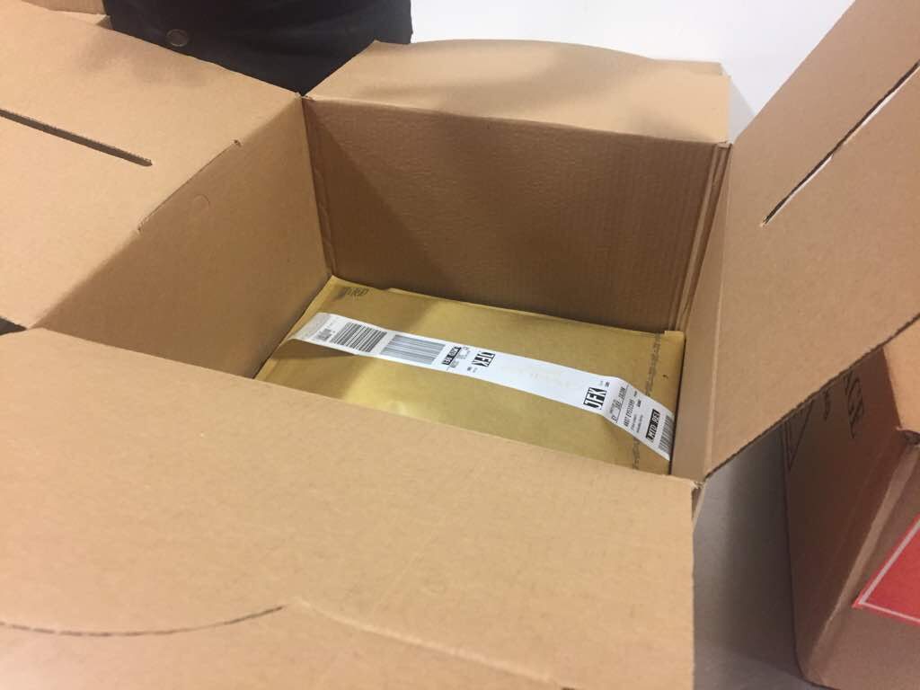 a box with a package inside