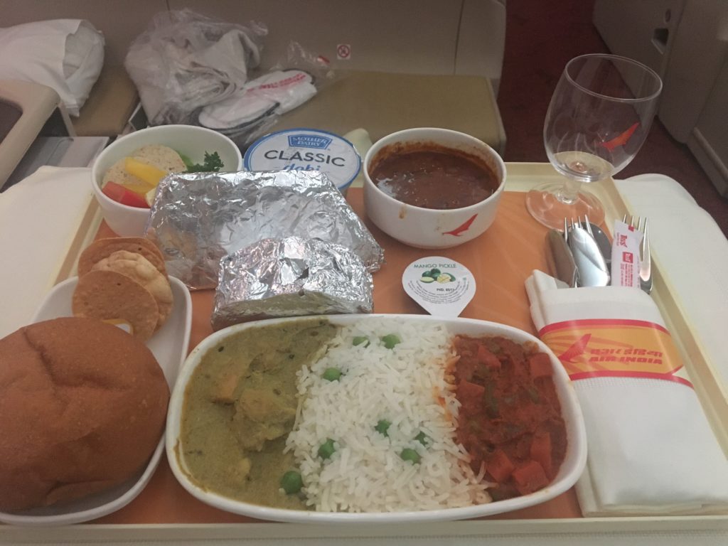 Air India Business Class Lunch Service