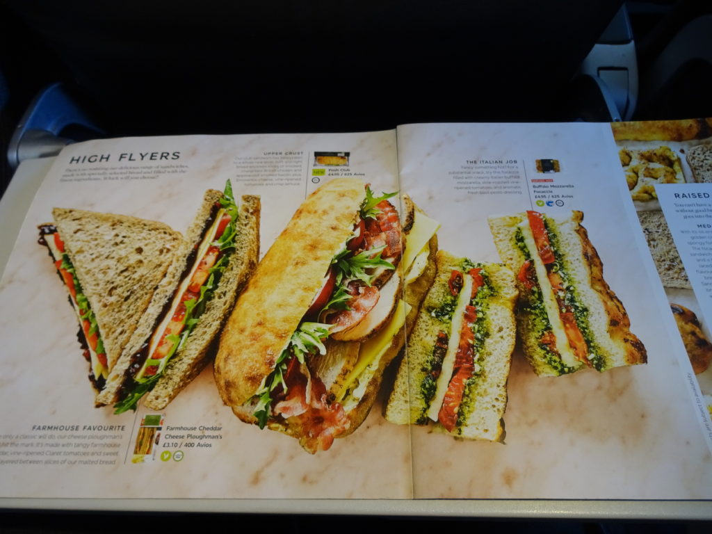 Sandwich Menu British Airways Buy on Board
