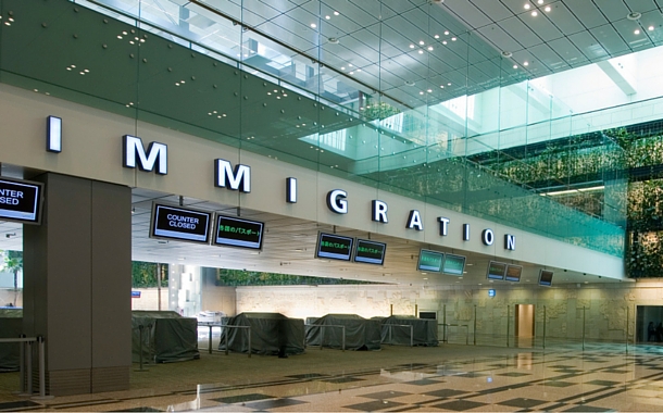a immigration sign in a building