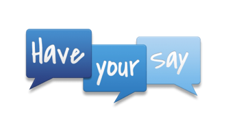 a group of blue and white speech bubbles