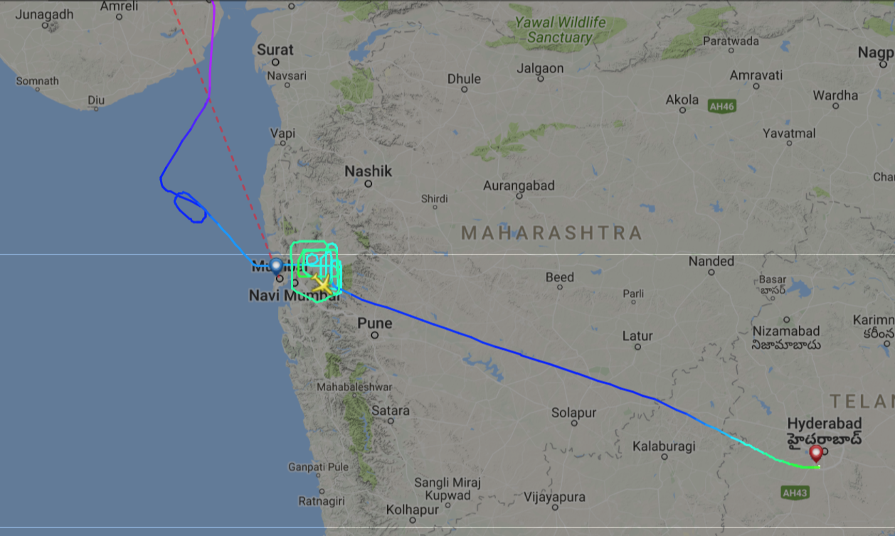AC46 diverted to Hyderabad 
