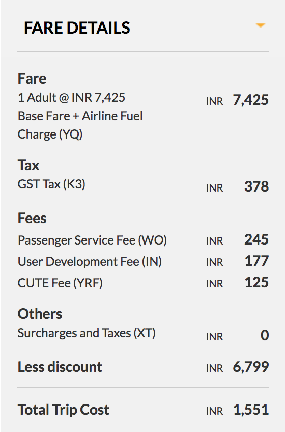 Only pay taxes and charges for Jet Airways Economy Class Travel