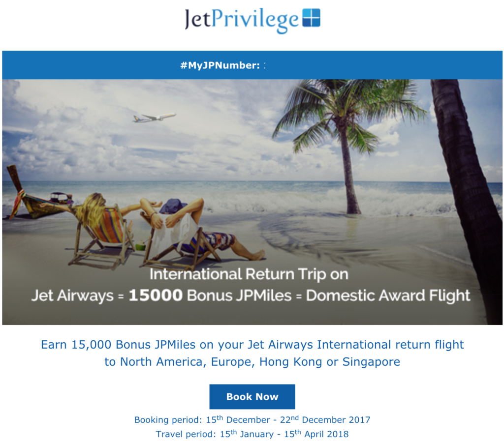 JetPrivilege Bonus JPMiles