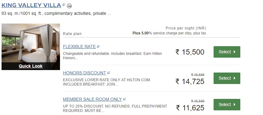 Hilton India sale