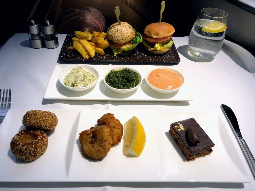 Qatar Airways QSuite Snack Platter Service