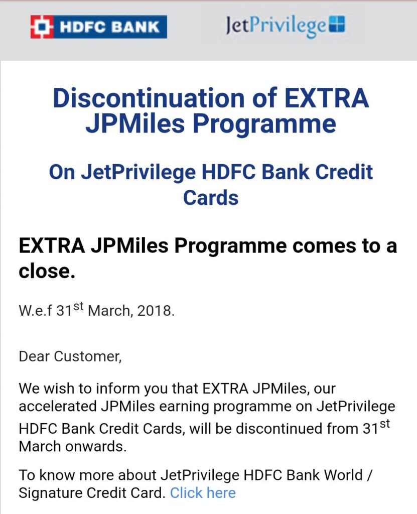 ExtraJPMiles discontinued