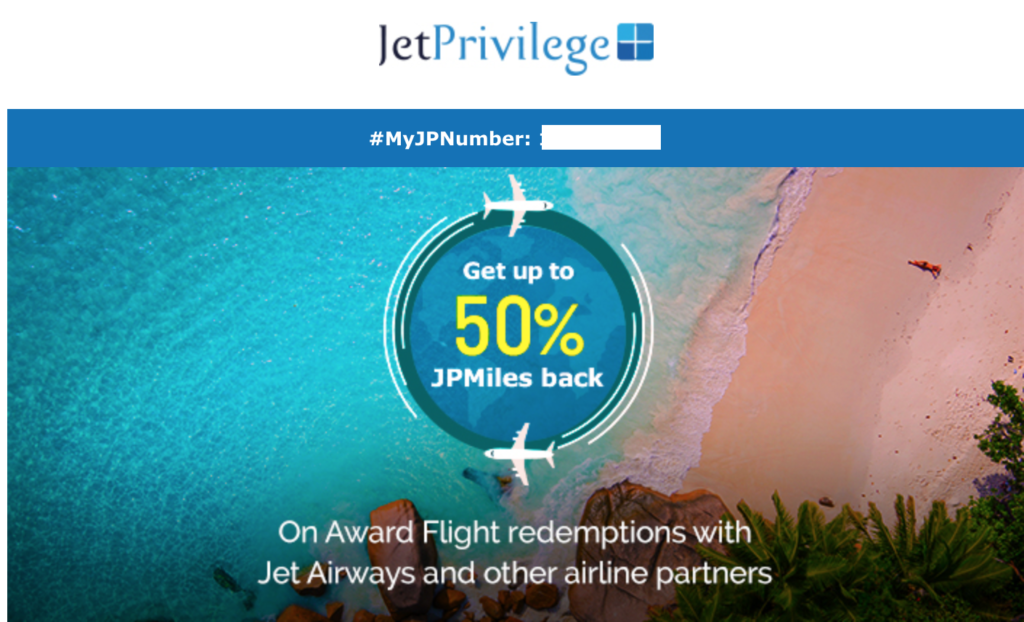JetPrivilege JPMiles Back