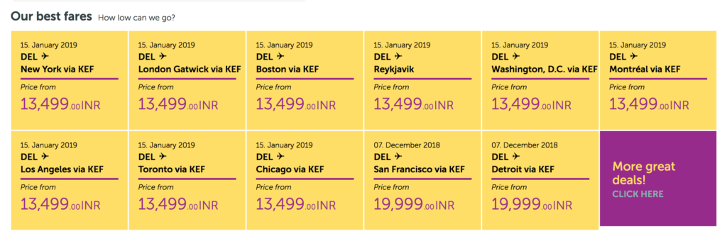 WOW Air India USA fares