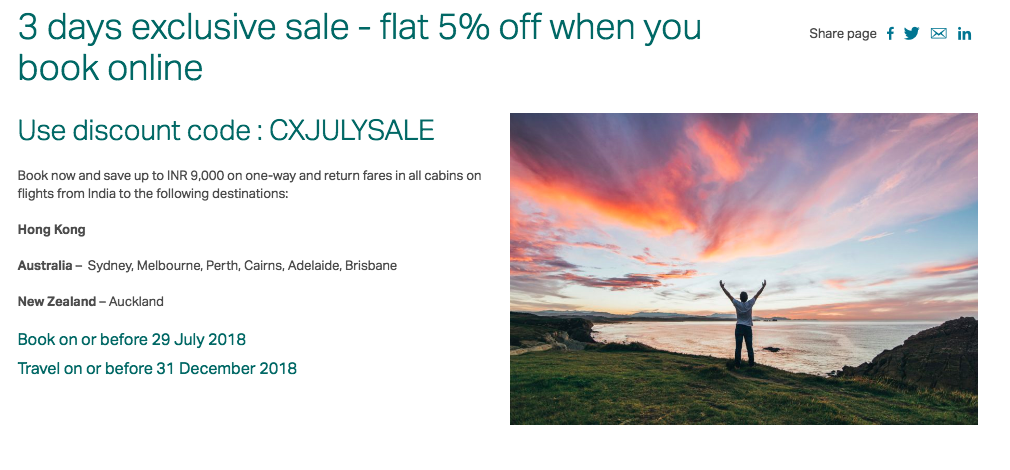 Cathay Pacific discount code