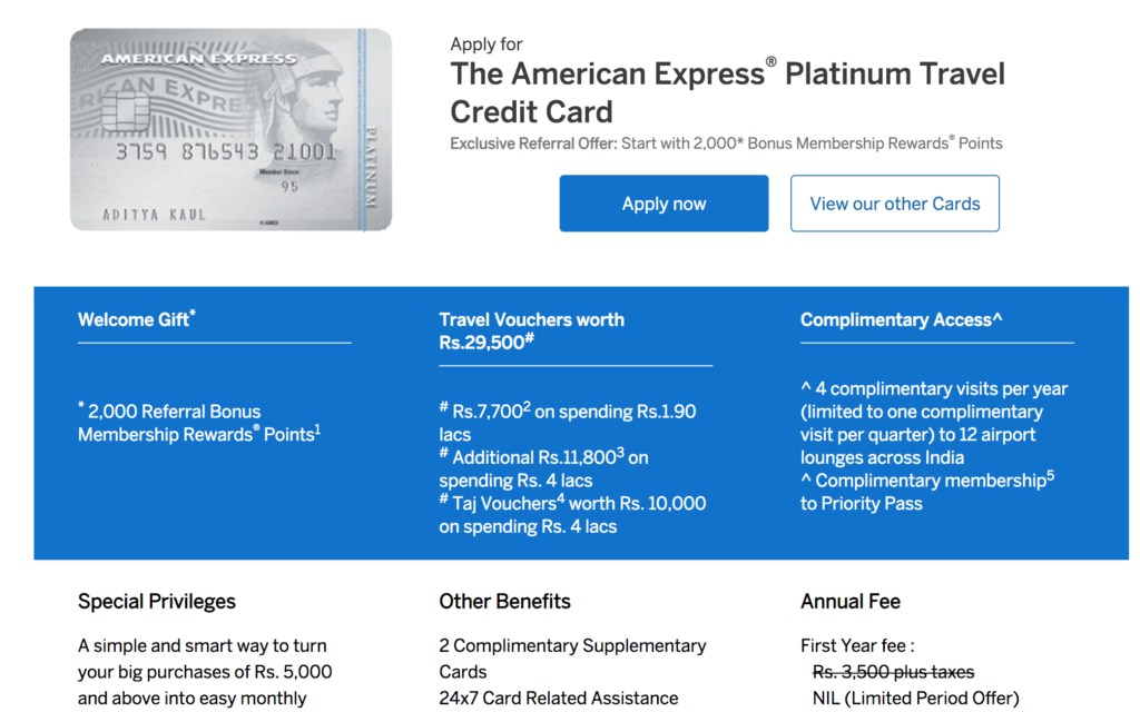 American Express Platinum Travel Card Free