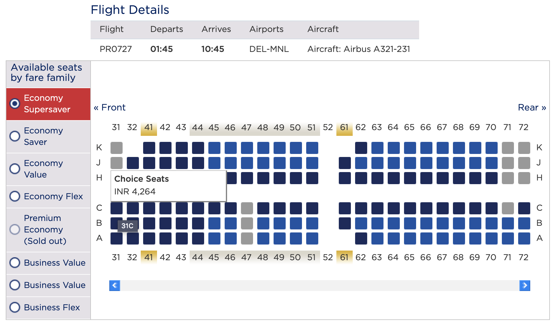 Pal 747 Seating Chart