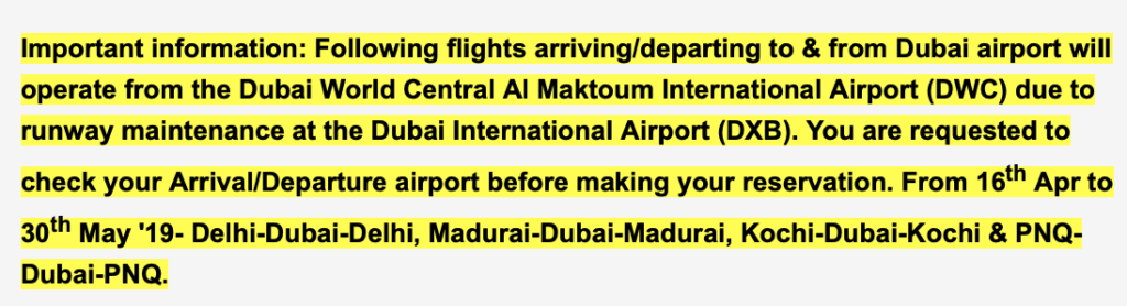 Dubai runway closure
