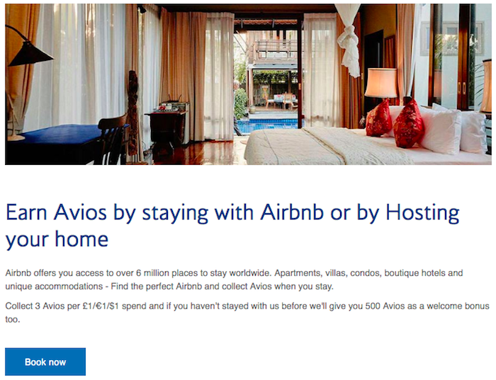 airbnb avios points