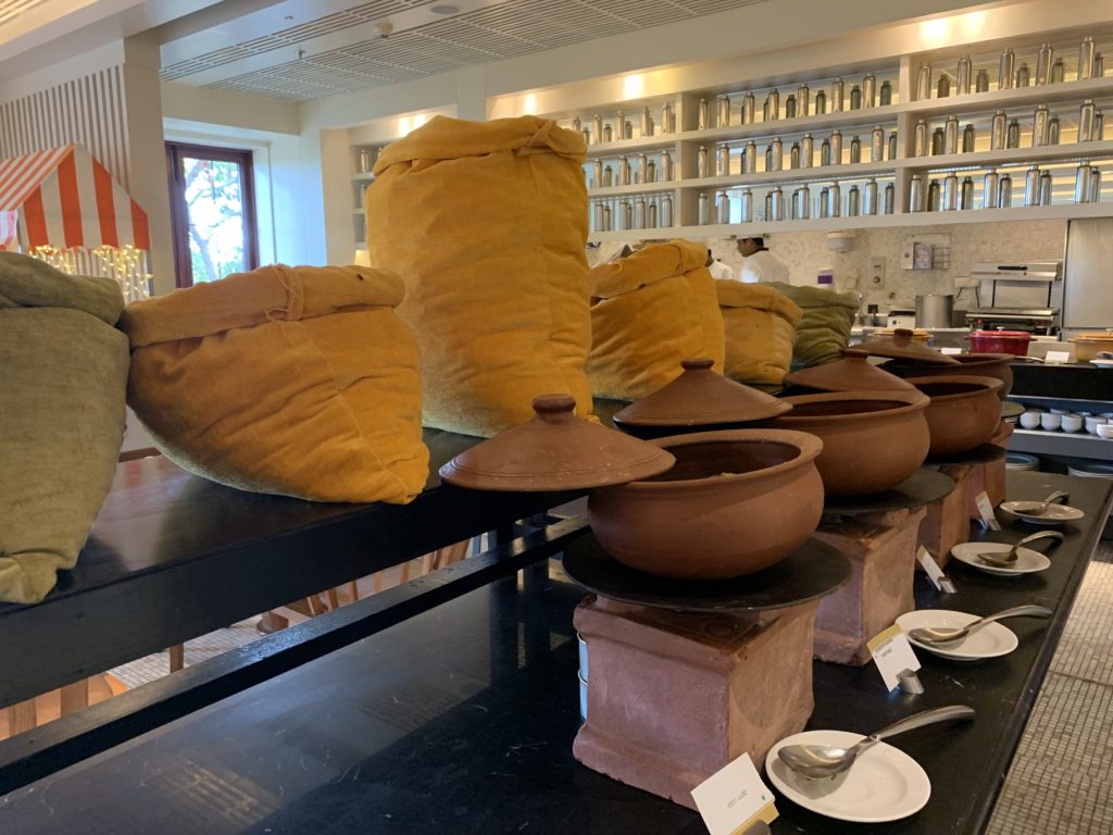 a group of pots on a table