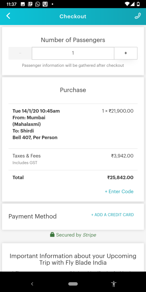 a screenshot of a payment method