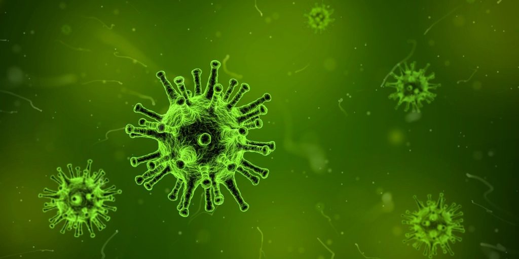 a green virus in a green background